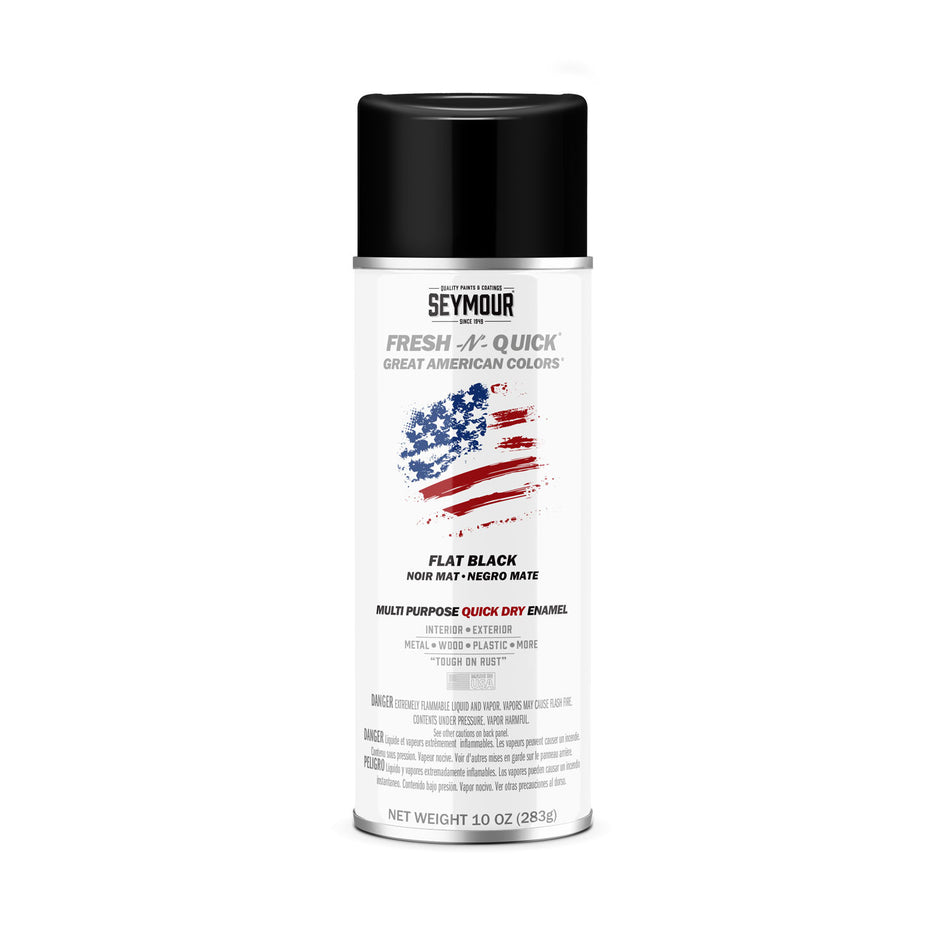 Seymour Fresh-N-Quick Multi-Purpose Spray Paint, Flat Black (10 oz)