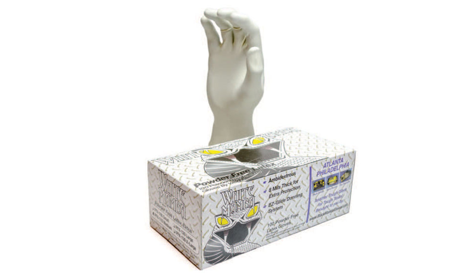 White Mamba 8mil. Latex Disposable Gloves