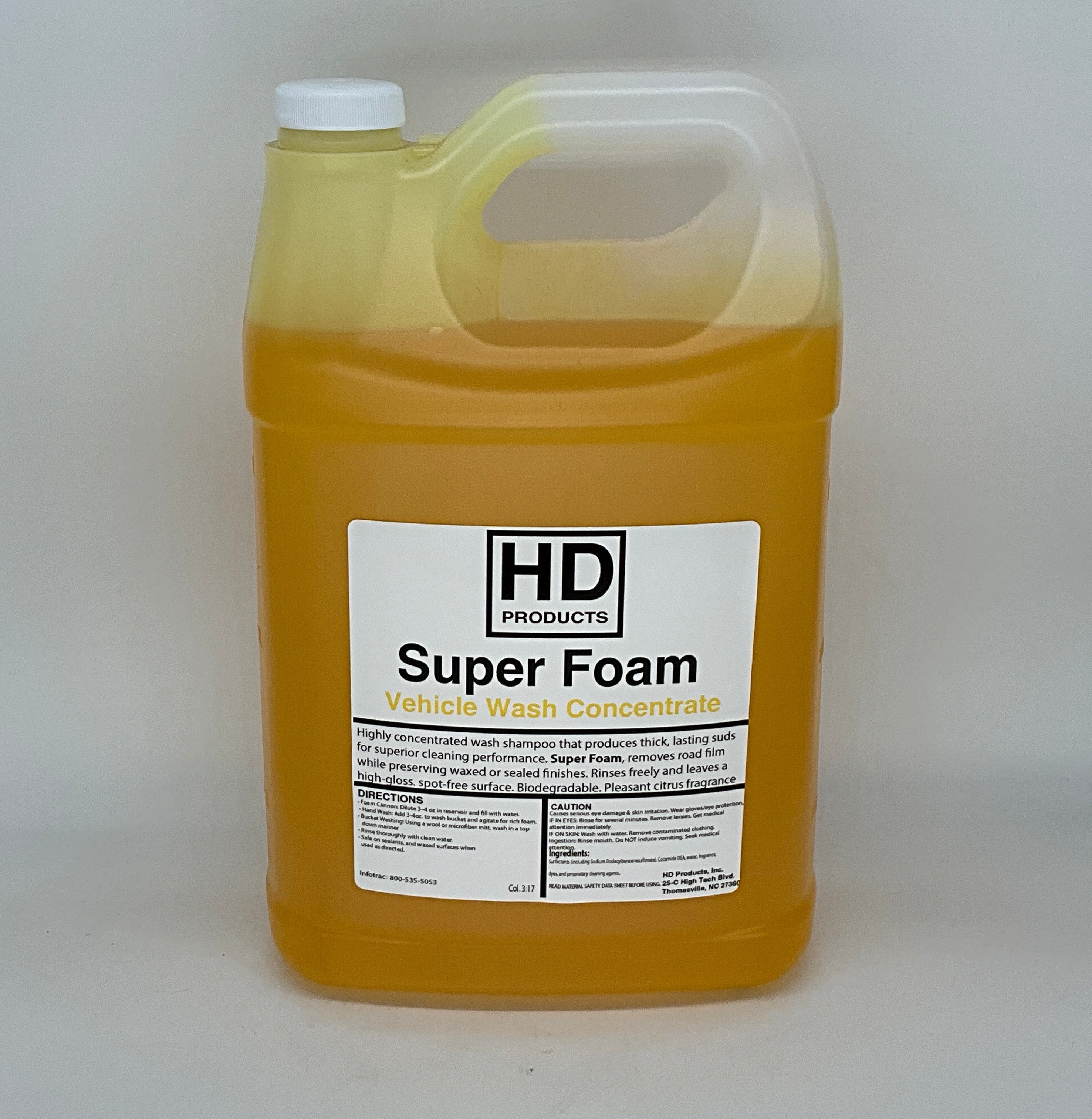 1 gallon of HD Super Foam Vehicle Wash Concentrate on a white background