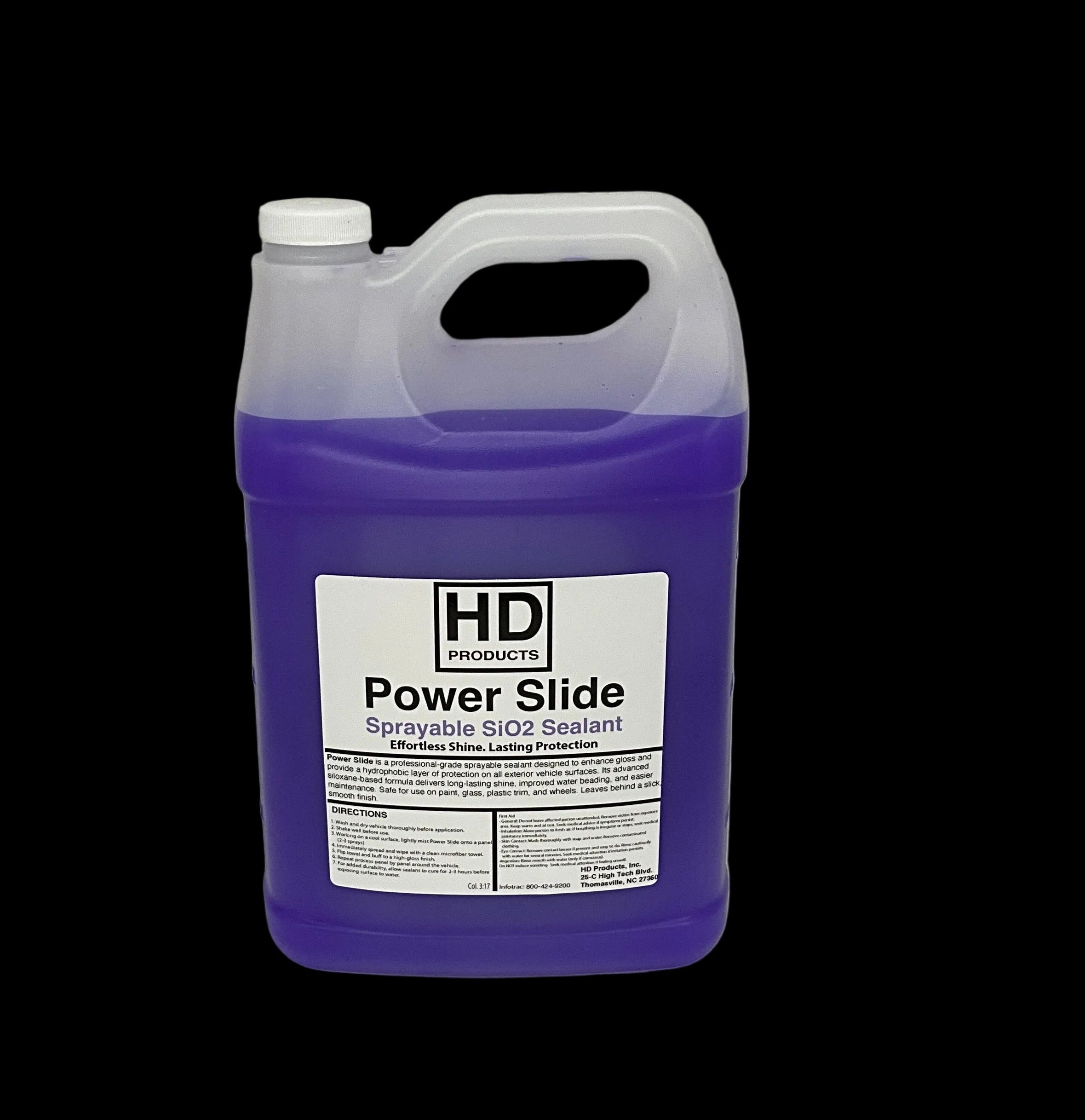 1 gallon Purple bottle of HD Power Slide cleaner on a white background