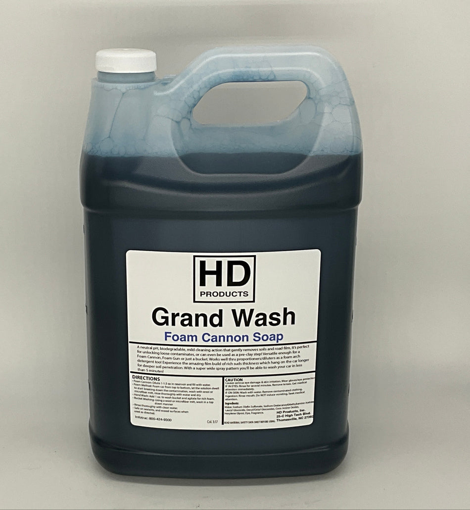 1 gallon container of HD Products Grand Wash Foam Cannon Soap on a white background