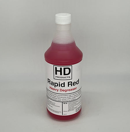 32oz Bottle of HD Products Rapid Red Heavy Degreaser on a white background