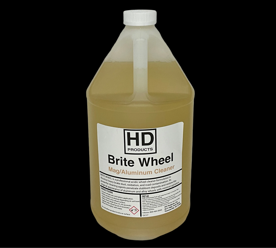 1 gallon Bottle of HD Products Brite Wheel cleaner on a white background