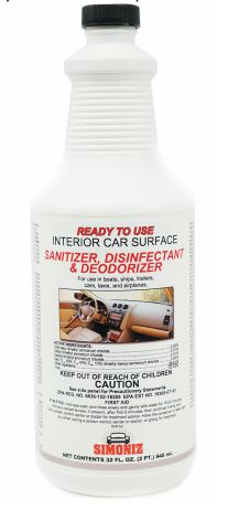 Simoniz RTU Interior Car Surface Sanitizer, Disinfectant & Deodorizer