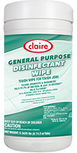 Claire General Purpose Disinfectant Wipes